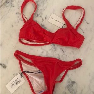 Solid & Striped red bikini in Small